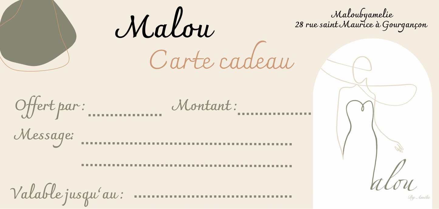 Carte cadeau Malou