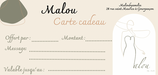 Carte cadeau Malou